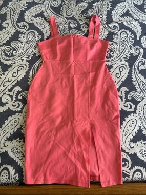 Fashion Nova Coral Pink Bodycon Midi Dress